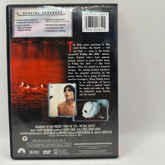 Friday The 13th: The Final Chapter DVD Widescreen Collection Paramount - Picture 2 of 3